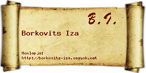 Borkovits Iza névjegykártya